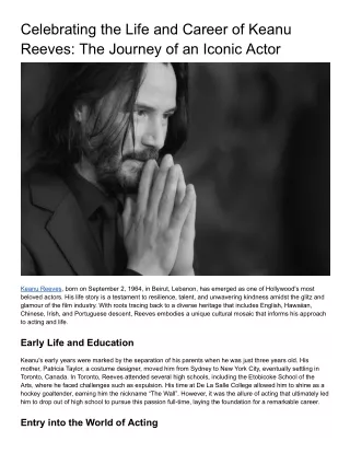 Celebrating the Life and Career of Keanu Reeves_ The Journey of an Iconic Actor