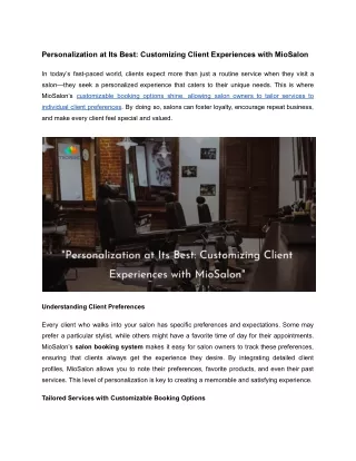 Personalization at Its Best_ Customizing Client Experiences with MioSalon