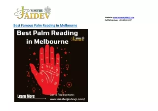 Best Famous Palm Reading in Melbourne