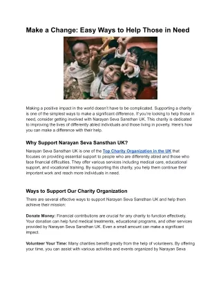 Make a Change_ Easy Ways to Help Those in Need