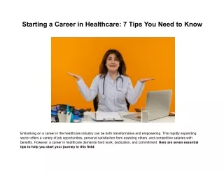 Starting a Career in Healthcare_ 7 Tips You Need to Know