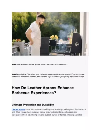 How Do Leather Aprons Enhance Barbecue Experiences