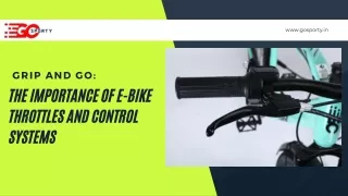 Grip and Go: The Importance of E-Bike Throttles and Control Systems