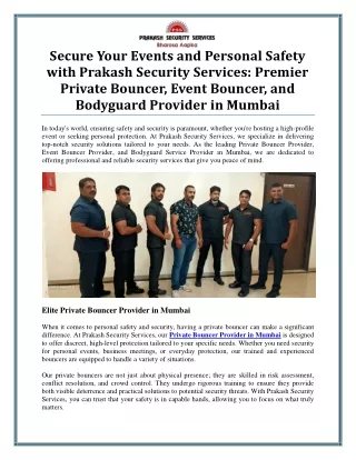 Reliable Private Bouncer Provider in Mumbai for Your Event Security Needs