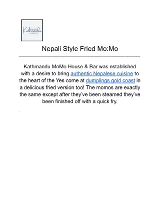 Nepali Style Fried Mo_Mo