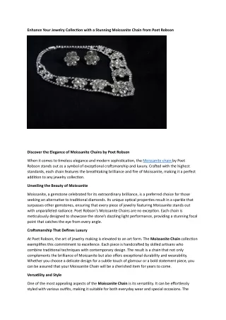 Moissanite Chain Necklaces: The Perfect Blend of Sophistication and Modern Style