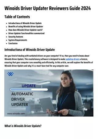 Winoids Driver Updater Reviewers Guide 2024