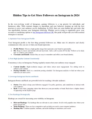 Hidden Tips to Get More Followers on Instagram in 2024