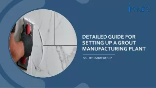 Setting Up a Grout Manufacturing Unit PDF