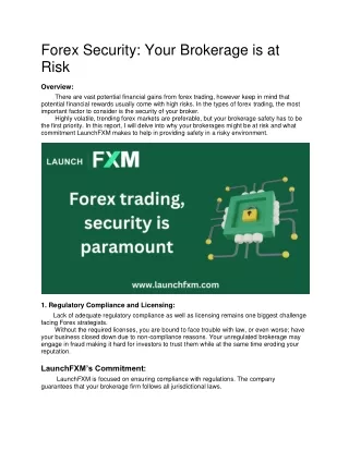 Forex Security - Your Brokerage is at Risk