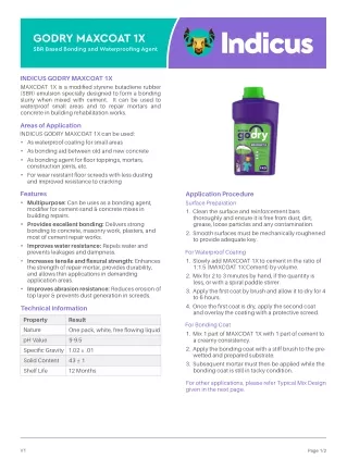 Maxcoat 1X: Durable Bonding Slurry for Mortar and Concrete