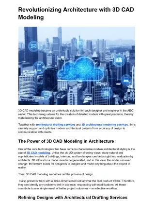 Revolutionizing Architecture with 3D CAD Modeling