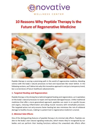 10 Reasons Why Peptide Therapy Is the Future of Regenerative Medicine