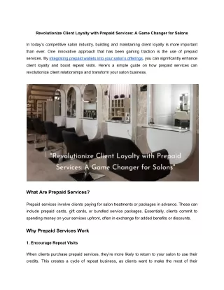 Revolutionize Client Loyalty with Prepaid Services_ A Game Changer for Salons