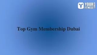 Top Gym Membership Dubai