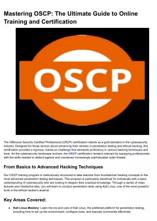 Mastering OSCP_ The Ultimate Guide to Online Training and Certification