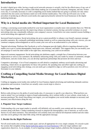 Crafting a Compelling Social Network Strategy for Local Company Digital Advertis