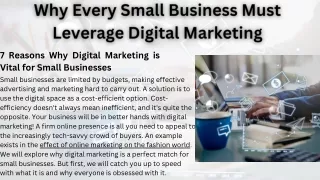 Why Every Small Business Must Leverage Digital Marketing