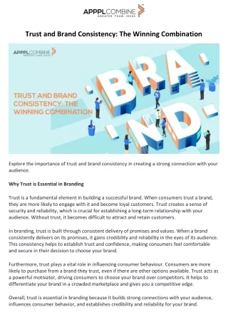 Trust and Brand Consistency The Winning Combination