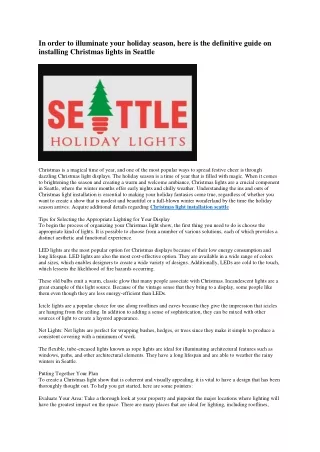 13 Christmas light installation seattle
