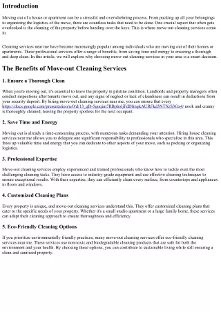 Why Choose Move-out Cleaning Services in Your Area?