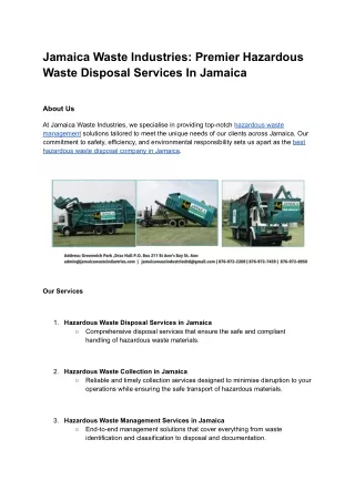 Hazardous Waste Disposal Services