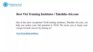 Best Vlsi Training Institutes Takshila-vlsi.com