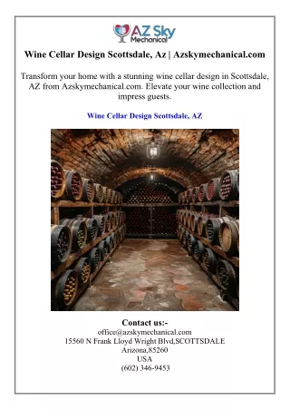 Wine Cellar Design Scottsdale, Az Azskymechanical.com