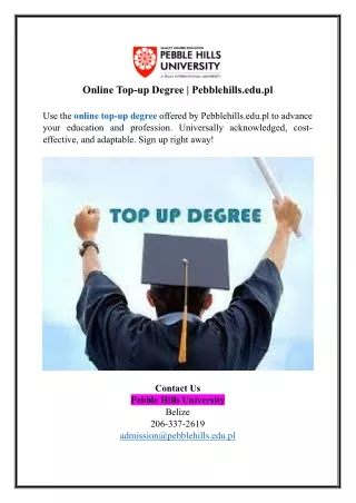 Online Top-up Degree | Pebblehills.edu.pl