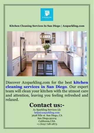 Kitchen Cleaning Services In San Diego  A1sparkling.com