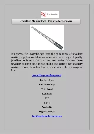 Jewellery Making Tool | Podjewellery.com.au