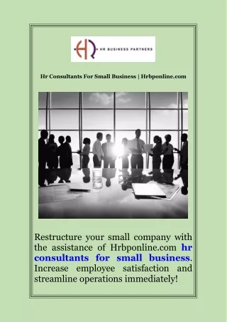 Hr Consultants For Small Business  Hrbponline.com