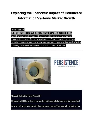 Exploring the Economic Impact of Healthcare Information Systems Market Growth