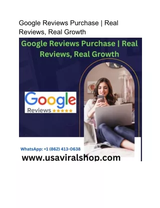 Google Reviews Purchase _ Real Reviews, Real Growth