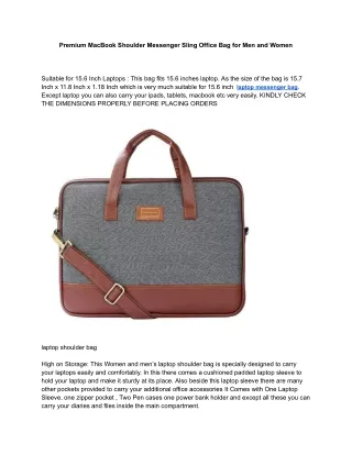 Premium MacBook Shoulder Messenger Sling Office Bag for Men and Women (1)