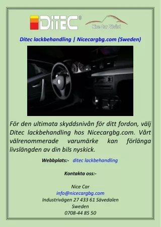 Ditec lackbehandling  Nicecargbg.com (Sweden)