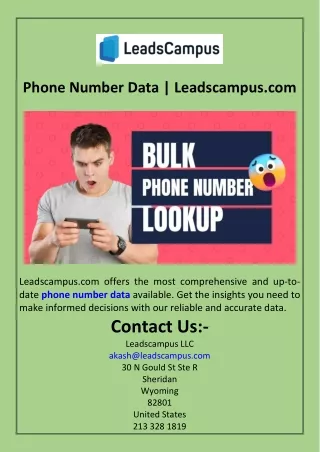 Phone Number Data  Leadscampus.com