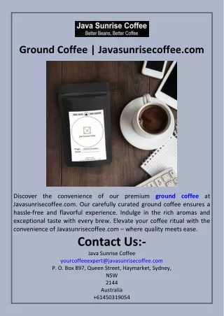 Ground Coffee  Javasunrisecoffee.com