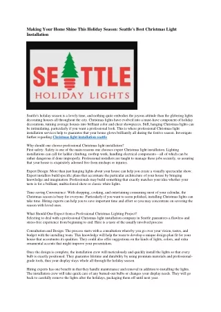23 Christmas light installation seattle