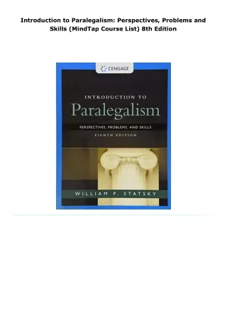 read introduction to paralegalism: perspectives, problems and skills (