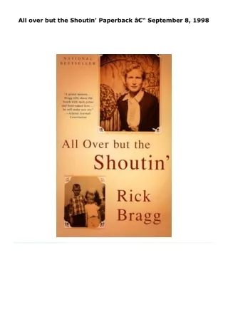 read all over but the shoutin'     paperback â€“ september 8, 1998
