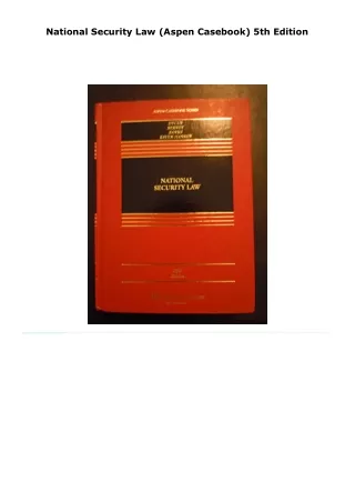 read national security law (aspen casebook)     5th edition