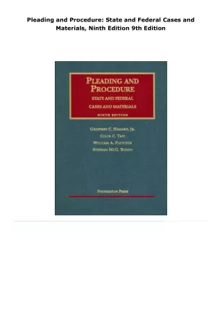 read pleading and procedure: state and federal cases and materials, ni