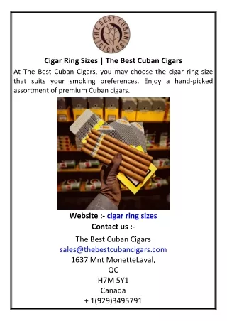 Cigar Ring Sizes | The Best Cuban Cigars