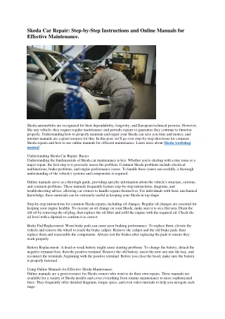 8 Skoda service manual