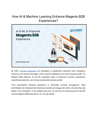 How AI & Machine Learning Enhance Magento B2B Experiences