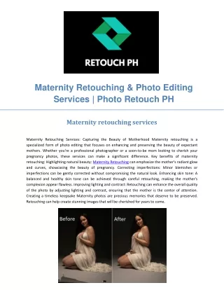 Maternity Retouching
