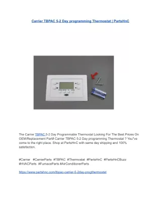 Carrier TBPAC 5-2 Day programming Thermostat _ PartsHnC