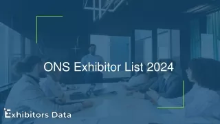 ONS Exhibitor List 2024