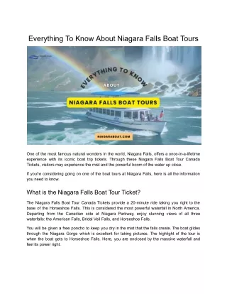 Everything To Know About Niagara Falls Boat Tours